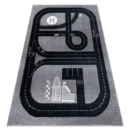 Tapis FUN Track pour enfants, rue, ville gris