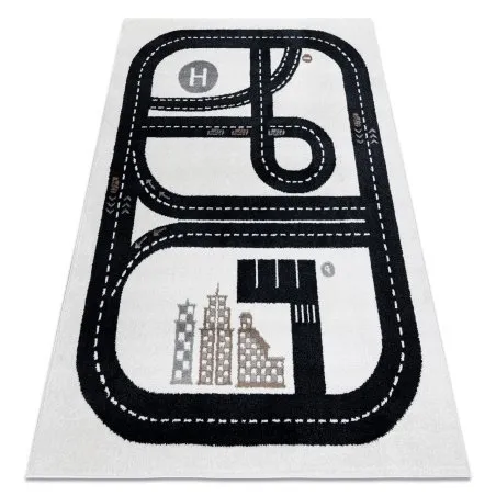 Tapis FUN Track pour enfants, rue, ville crème
