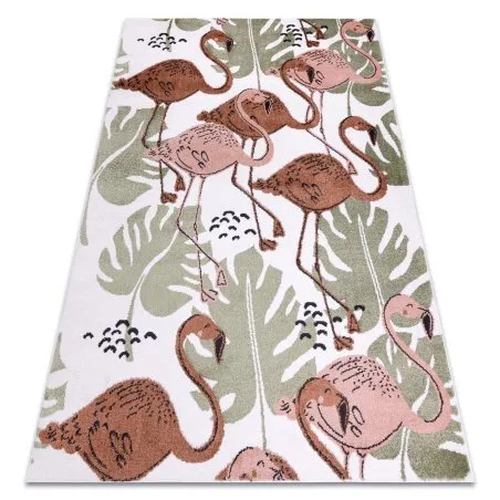 Tapis FUN Flami pour enfants flamants roses crème