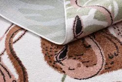 Tapis FUN Flami pour enfants flamants roses crème