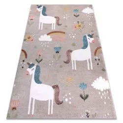 Tapis FUN Sweety pour enfants, licorne, arc en ciel beige