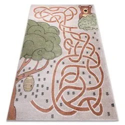 Tapis FUN Honey pour enfants, ours, abeilles beige