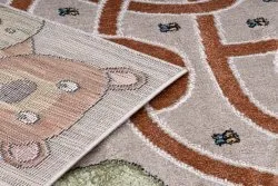 Tapis FUN Honey pour enfants, ours, abeilles beige