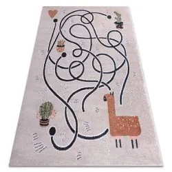 Tapis FUN Game pour enfants, jeu, de lama beige