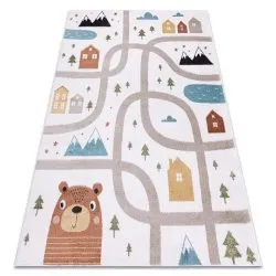Tapis FUN Polar pour enfants rues, forêt, crème