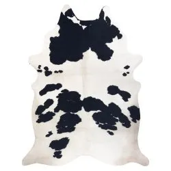 Tapis Imitation Peau de vache, Vache G5069-1, cuir noir blanc