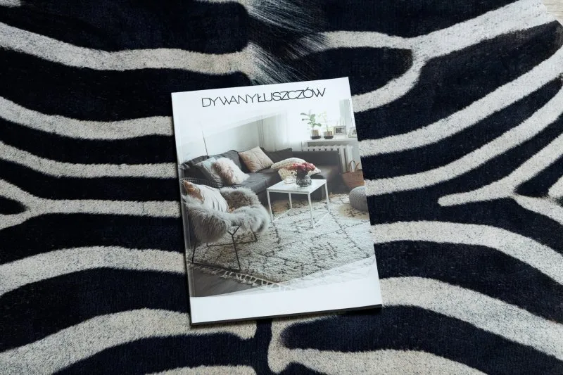 Dywan Sztuczna Skóra Bydlęca, Zebra G5128-1 Biało-czarna skórka