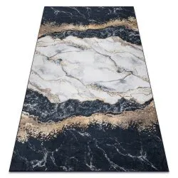 Tapis lavable ANDRE 1124 Marbre antidérapant - noir