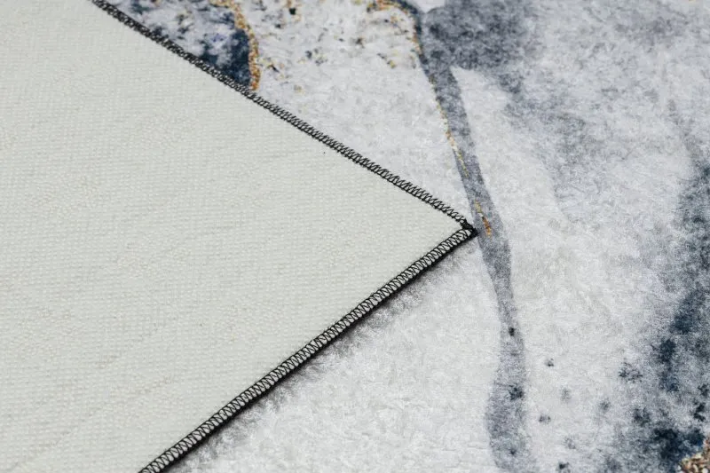 Tapis lavable ANDRE 1124 Marbre antidérapant - noir