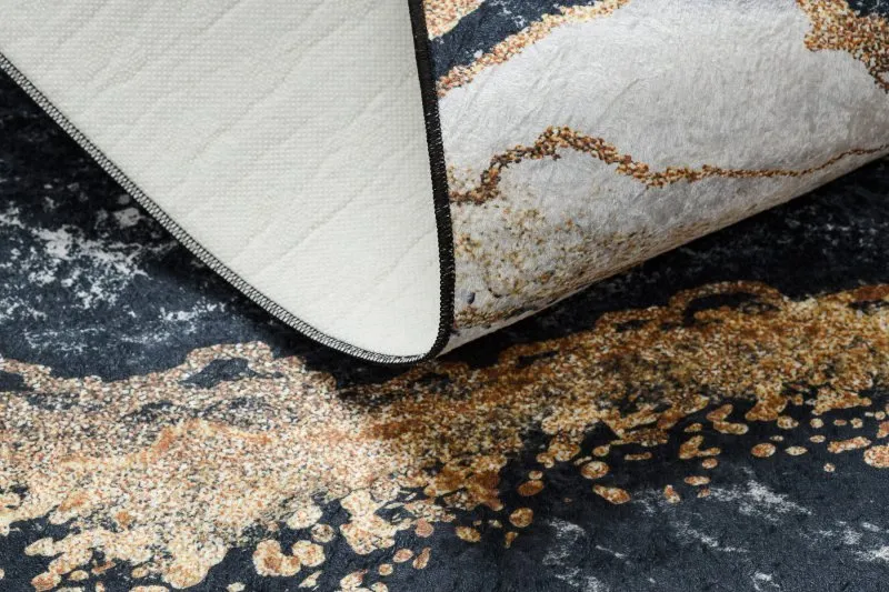 Tapis lavable ANDRE 1124 Marbre antidérapant - noir