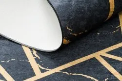 Tapis lavable ANDRE 1222 Marbre, géométrique antidérapant - noir