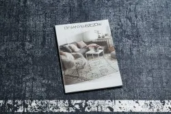Tapis lavable ANDRE 1486 marbre vintage antidérapant - noir et blanc