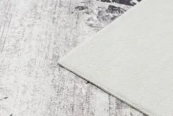Tapis lavable ANDRE 1187 Ornement, vintage antidérapant - noir et blanc