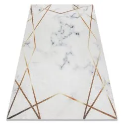 Tapis lavable ANDRE 1220 Marbre, géométrique antidérapant - blanc