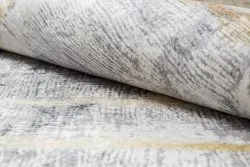 Tapis lavable ANDRE 1065 marbre vintage antidérapant - gris et or