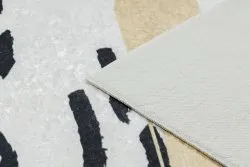 Tapis lavable ANDRE 1097 Abstraction antidérapant - blanc / jaune