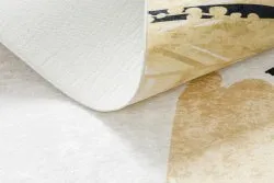 Tapis lavable ANDRE 1097 Abstraction antidérapant - blanc / jaune
