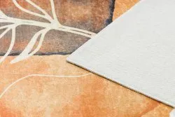Tapis lavable ANDRE 1088 Abstraction cadre antidérapant - blanc / vert