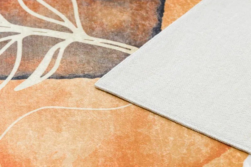 Tapis lavable ANDRE 1088 Abstraction cadre antidérapant - blanc / vert