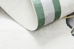 Tapis lavable ANDRE 1088 Abstraction cadre antidérapant - blanc / vert