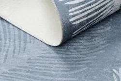 Tapis lavable ANDRE 1148 Plumes antidérapant - bleu