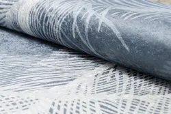 Tapis lavable ANDRE 1148 Plumes antidérapant - bleu
