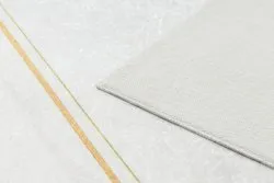 Tapis lavable ANDRE 1150 Feuilles de monstère, cubes antidérapant - blanc / or