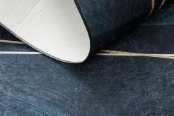 Tapis lavable ANDRE 1170 Feuilles, géométrique antidérapant - bleu