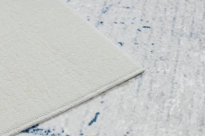 Tapis lavable ANDRE 1213 Grec vintage antidérapant - blanc / bleu