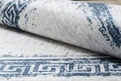 Tapis lavable ANDRE 1213 Grec vintage antidérapant - blanc / bleu