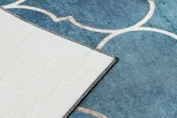 Tapis lavable ANDRE 1181 Treillis marocain antidérapant - bleu