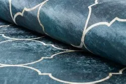 Tapis lavable ANDRE 1181 Treillis marocain antidérapant - bleu