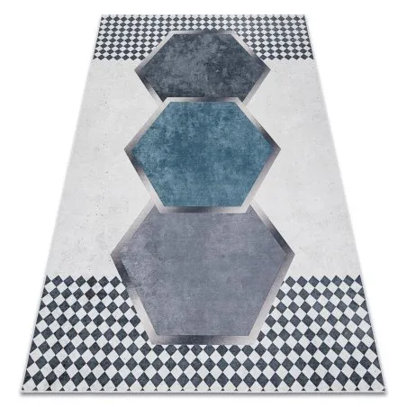 Tapis lavable ANDRE 1863 Diamants, géométrique antidérapant - blanc / noir