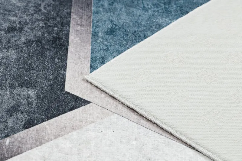 Tapis lavable ANDRE 1863 Diamants, géométrique antidérapant - blanc / noir