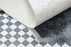 Tapis lavable ANDRE 1863 Diamants, géométrique antidérapant - blanc / noir