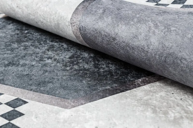Tapis lavable ANDRE 1863 Diamants, géométrique antidérapant - blanc / noir