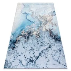 Tapis lavable ANDRE 2248 Marbre antidérapant - bleu