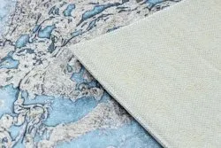 Tapis lavable ANDRE 2248 Marbre antidérapant - bleu