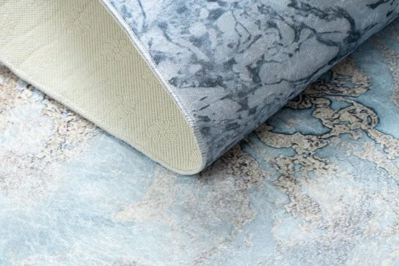 Tapis lavable ANDRE 2248 Marbre antidérapant - bleu