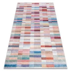 Tapis lavable ANDRE 2295 Rayures antidérapant - rose / bleu