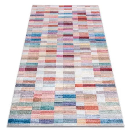 Tapis lavable ANDRE 2295 Rayures antidérapant - rose / bleu