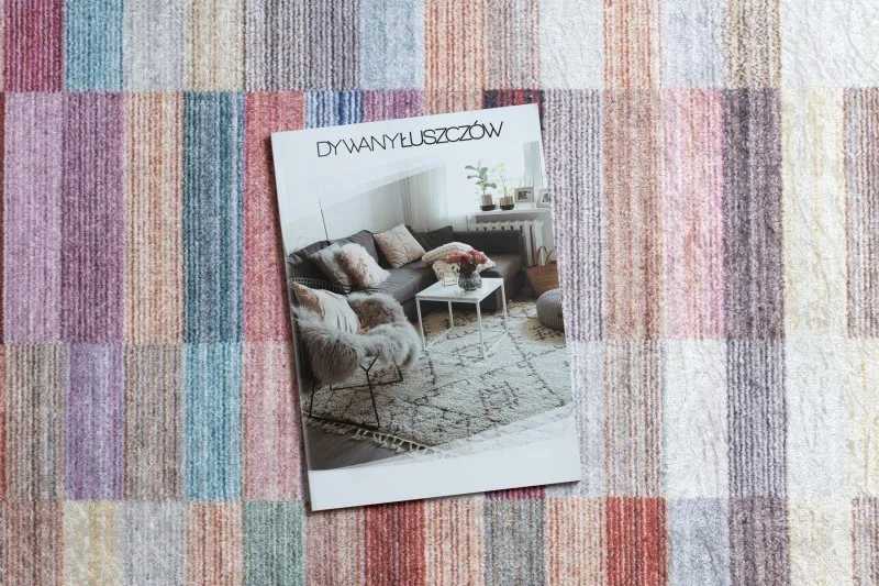 Tapis lavable ANDRE 2295 Rayures antidérapant - rose / bleu