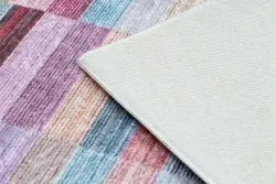 Tapis lavable ANDRE 2295 Rayures antidérapant - rose / bleu