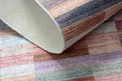 Tapis lavable ANDRE 2295 Rayures antidérapant - rose / bleu
