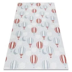 Tapis lavable BAMBINO 1349 Ballons, nuages pour les enfants antidérapant - gris