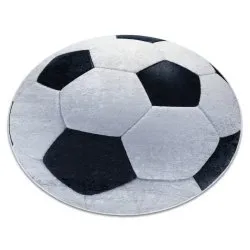Tapis cercle lavable BAMBINO 2139 - football pour les enfants antidérapant - noir / blanc
