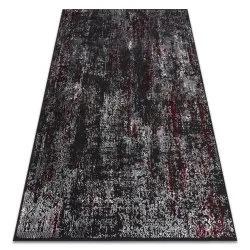 Tapis VINCI 1524 moderne Ornement vintage - Structural anthracite / rouge