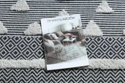 Dywan MOROC Geometryczny 22321 Ekologiczny, EKO SIZAL frędzle - dwa poziomy runa krem / szary, dywan z bawełny recyklingowanej