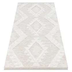 Tapis ECO SISAL BOHO MOROC Diamants 22312 franges - structurel beige / crème, tapis en coton recyclé