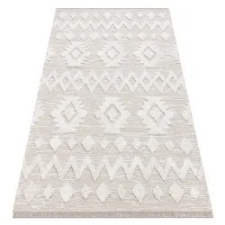 Tapis ECO SISAL MOROC 22319 losangos boho franges - structurel beige / crème